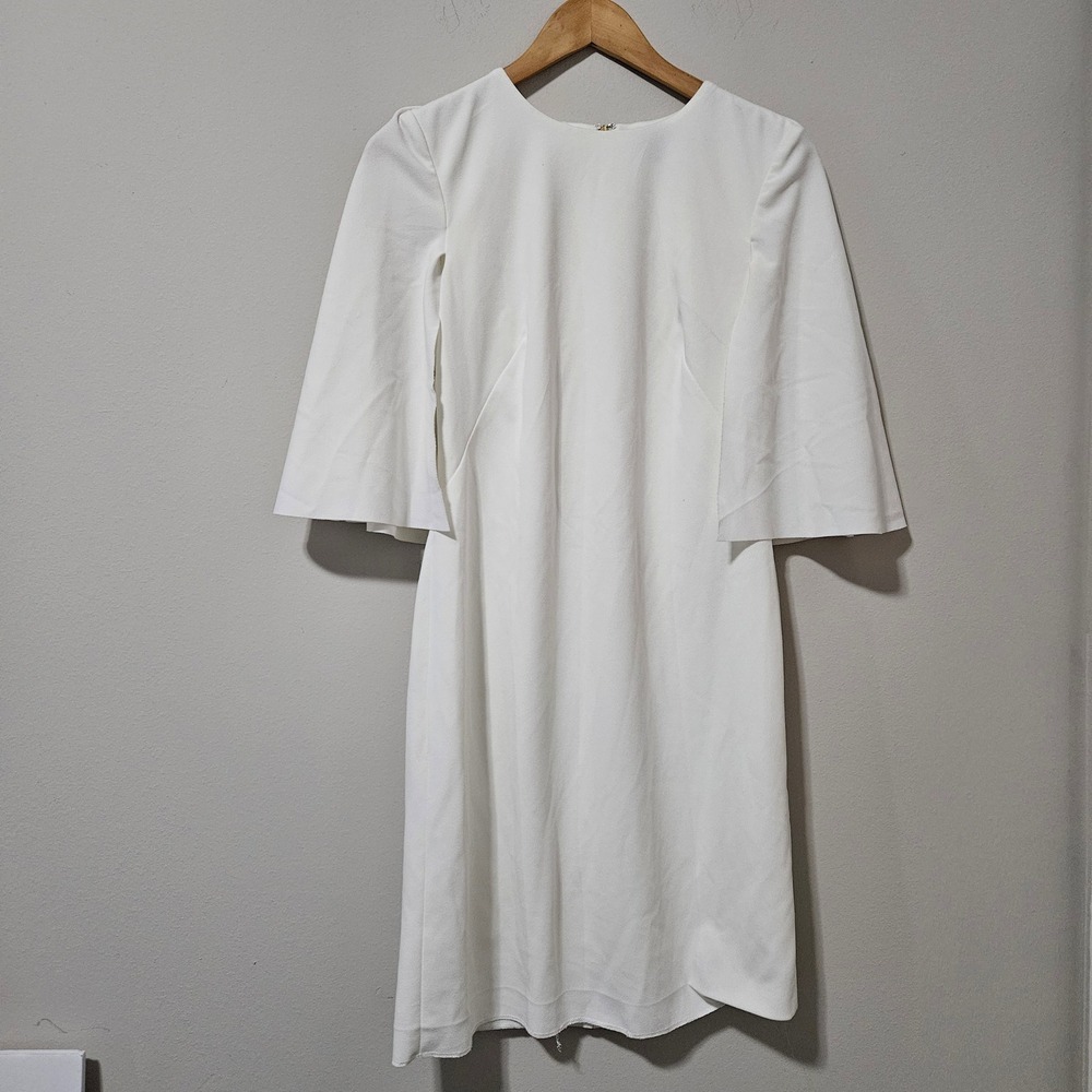 Lauren Ralph Lauren White Cape Back Bell Sleeve Cocktail Dress Size 0